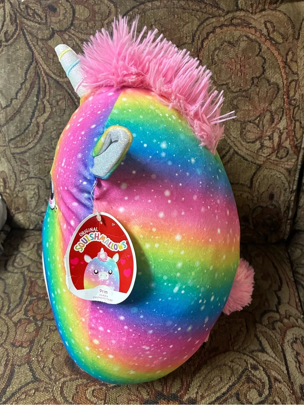 Plush Rainbow Unicorn Decorative Pillow - Multicolor